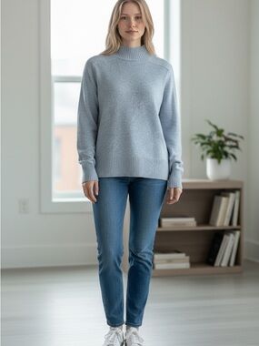 LOFT Light Blue Cowl Neck Sweater